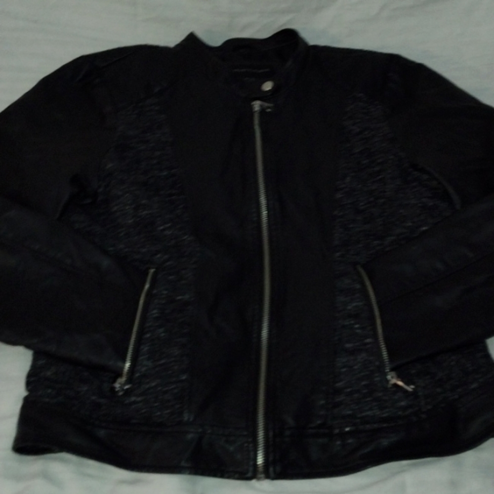 Black leather jacket